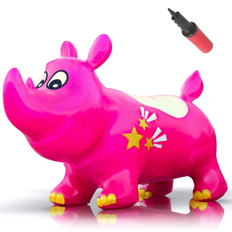 WALIKI Bouncy Horse Kent The Rhino Inflatable Horse Hopper (Space Hopper, Jumping Horse, Ride-on Bouncy Animal) - Image 1